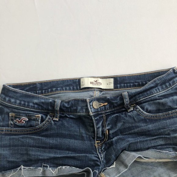 Hollister Shorts Women's Blue Denim Mini Shorts Reg Fit Size 5 w27 30x1.5 - Picture 5 of 12